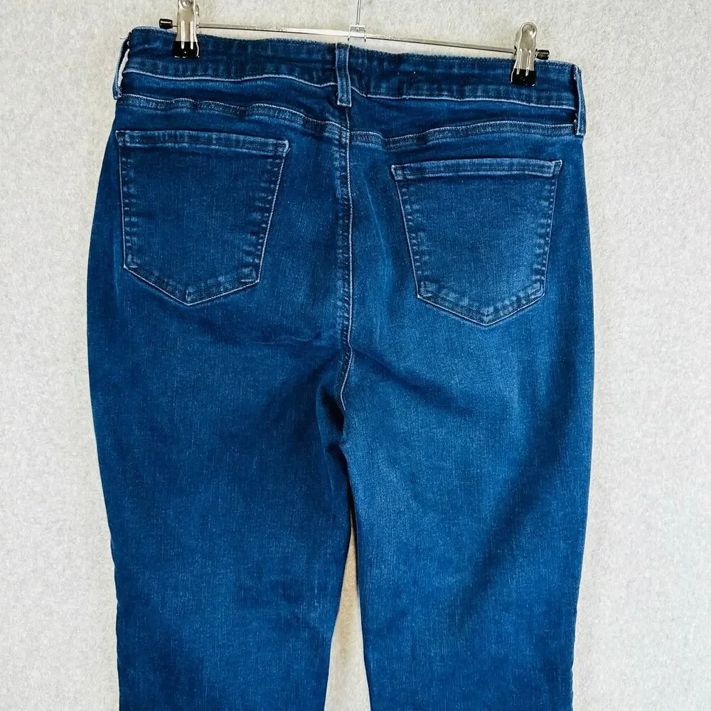 NYDJ Womans Sz 14 Plus Jeans Blue Marilyn Straight Lift Tuck‎ Stretch Denim